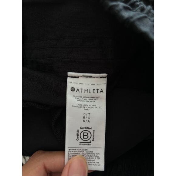 Athleta Cabo Linen Black Jogger Pants - Picture 4 of 4
